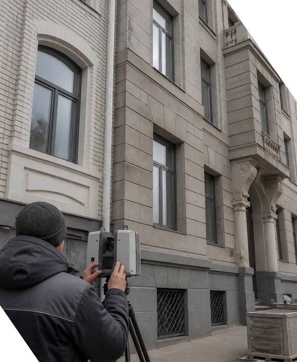 Лазерное сканирование фасадов зданий для обследования в Малоярославце